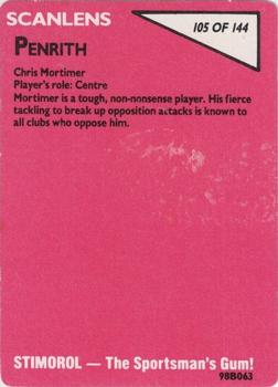 1988 Scanlens #105 Chris Mortimer Back